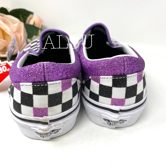 VANS Classic Slip On Glitter Checkerboard Violet W - Picture 5 of 6